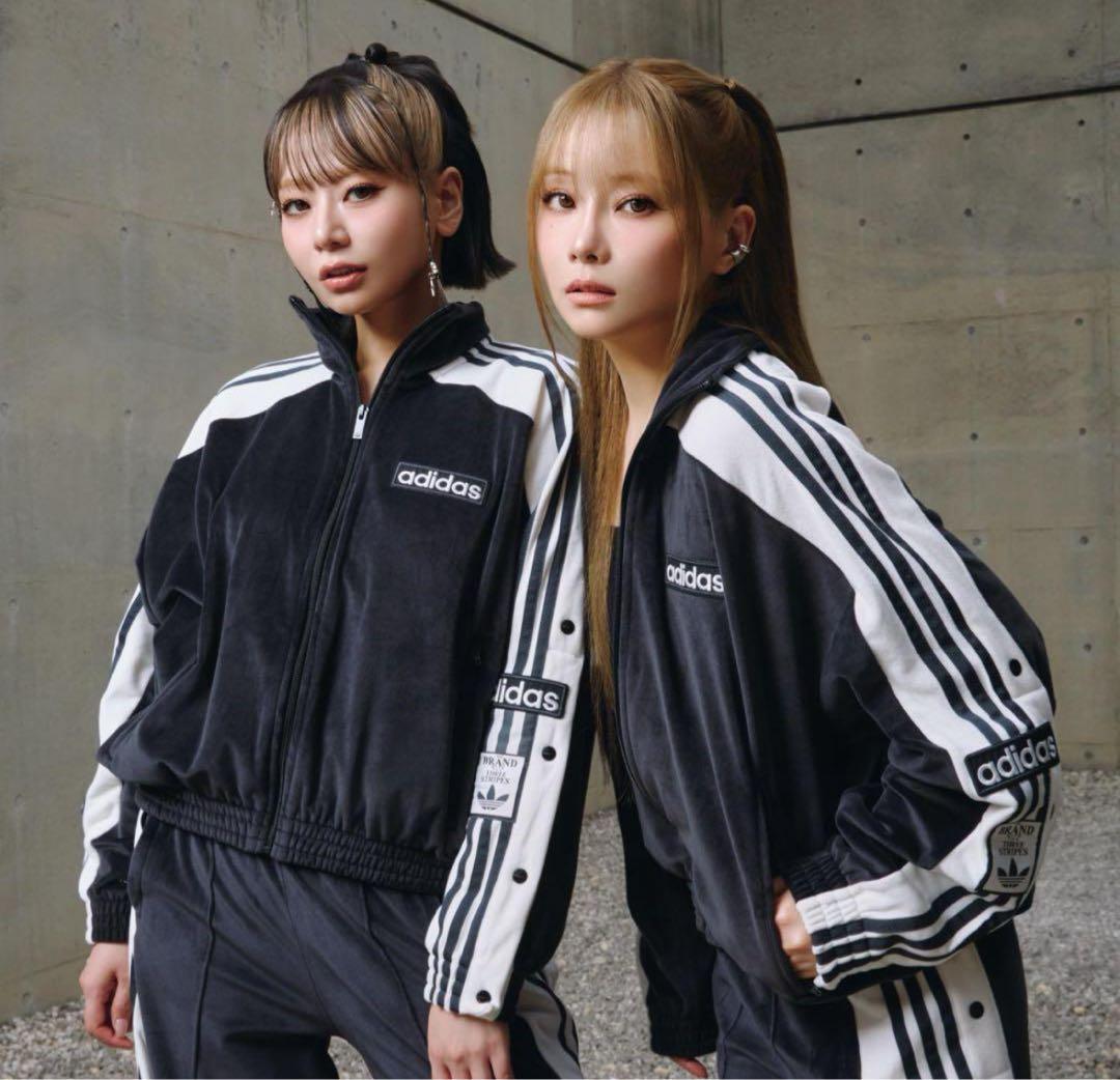 アディダス☆ アディブレイク　ベロア　アウター　L ブラック　重盛さと美