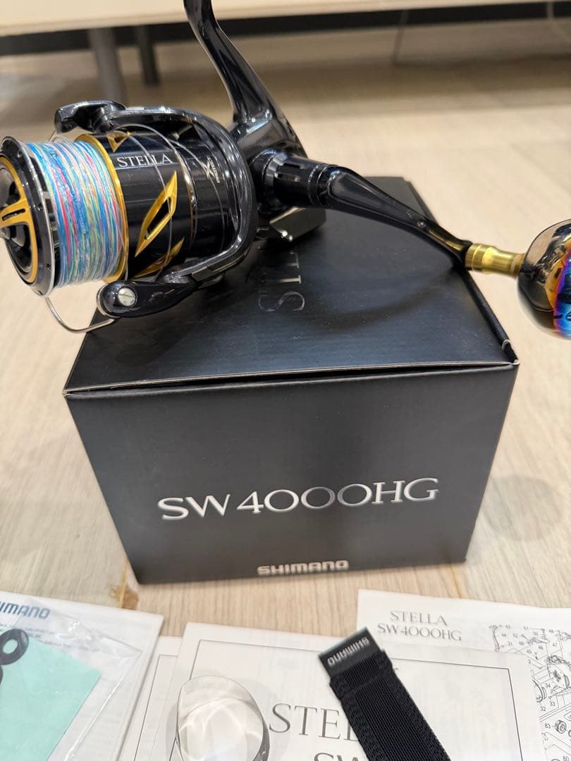 「シマノ ステラ SW4000HG カスタムハンドルノブ付」）