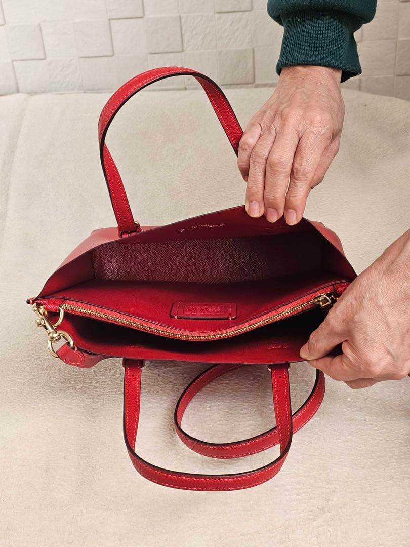 y*u様 COACH レザー レッド 2wayショルダーバッグ