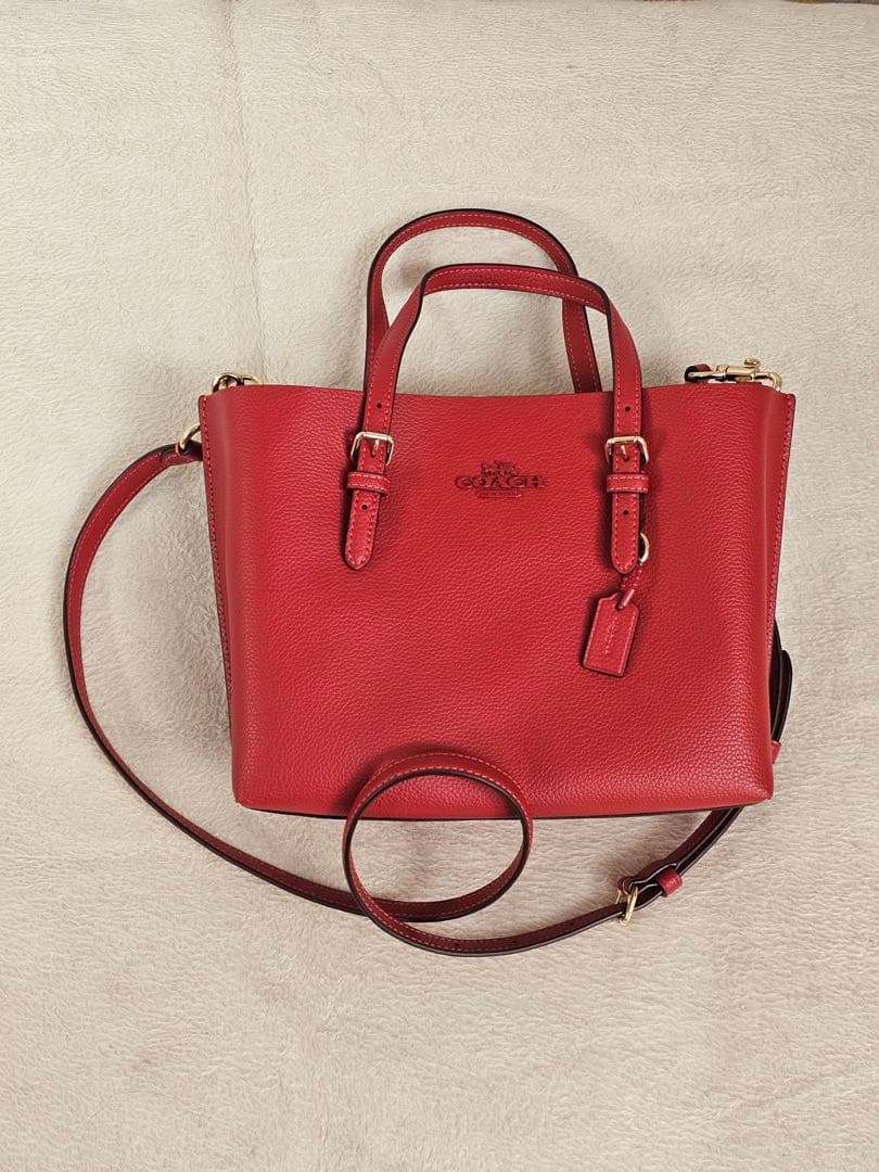 y*u様 COACH レザー レッド 2wayショルダーバッグ