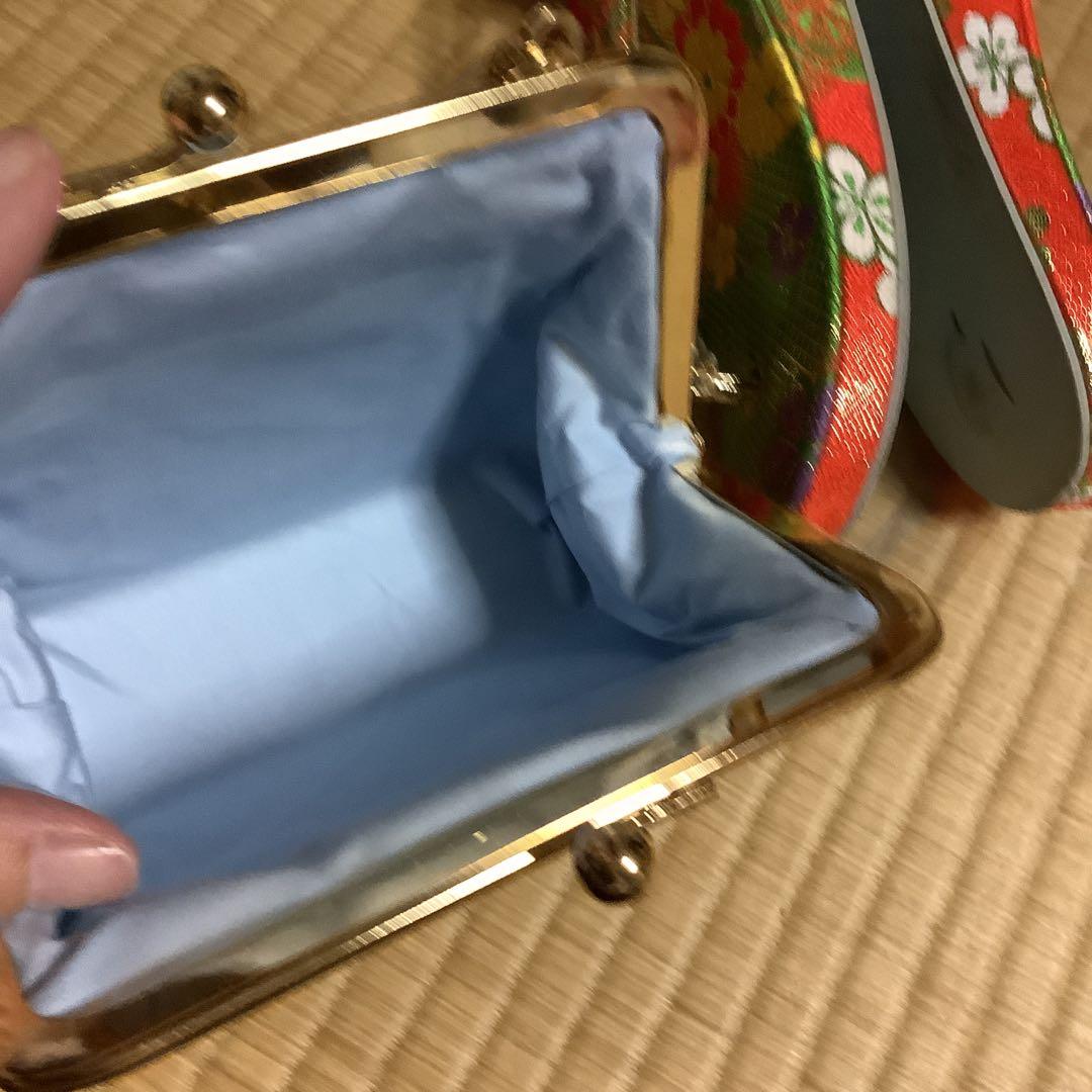 七五三七歳向き　作り帯＋筥迫セット　帯幅18センチ　草履21センチ