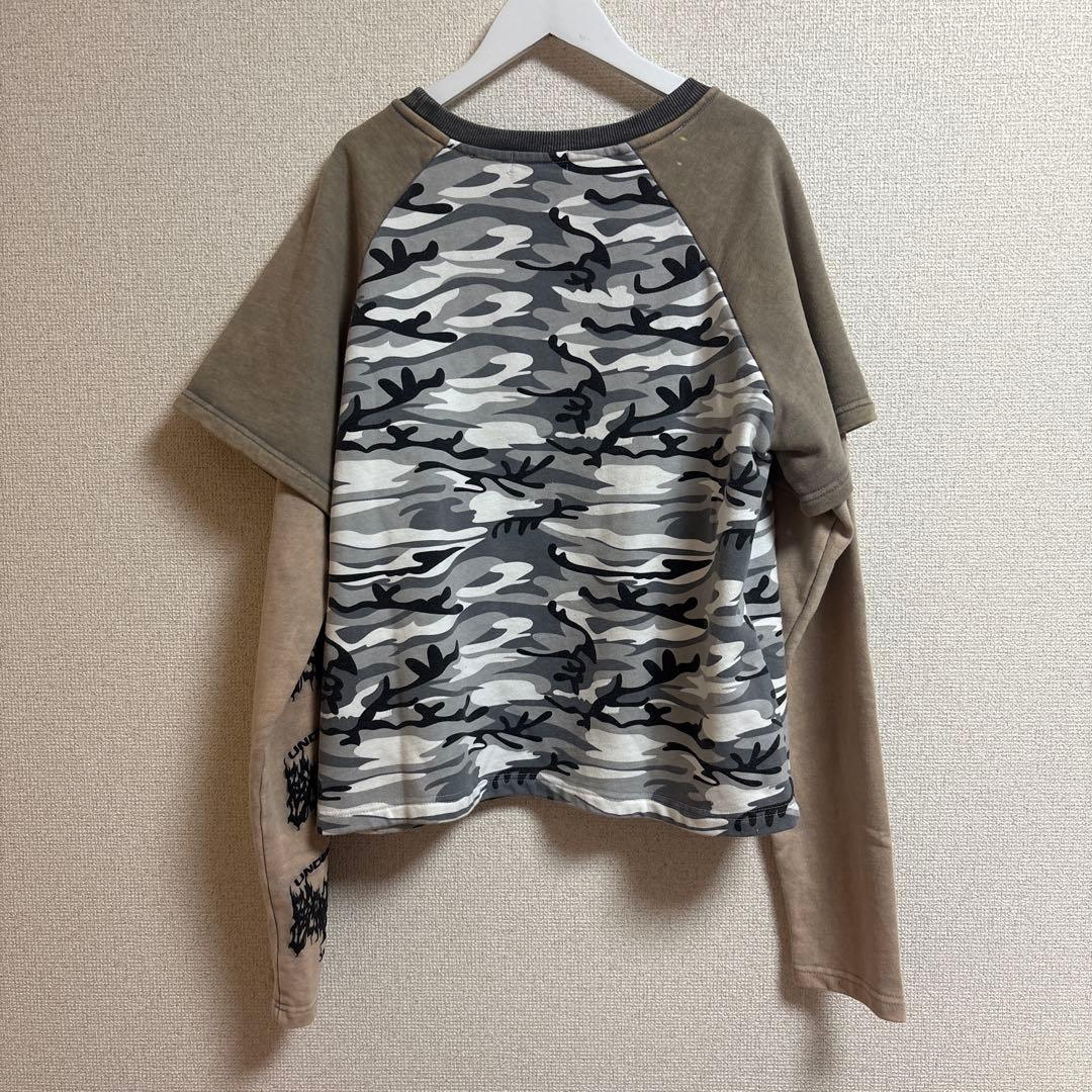 貴重　Reckless Scholars レイヤードtシャツ　迷彩　M