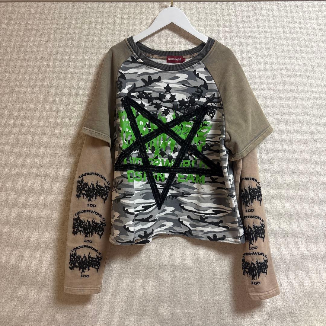 貴重　Reckless Scholars レイヤードtシャツ　迷彩　M