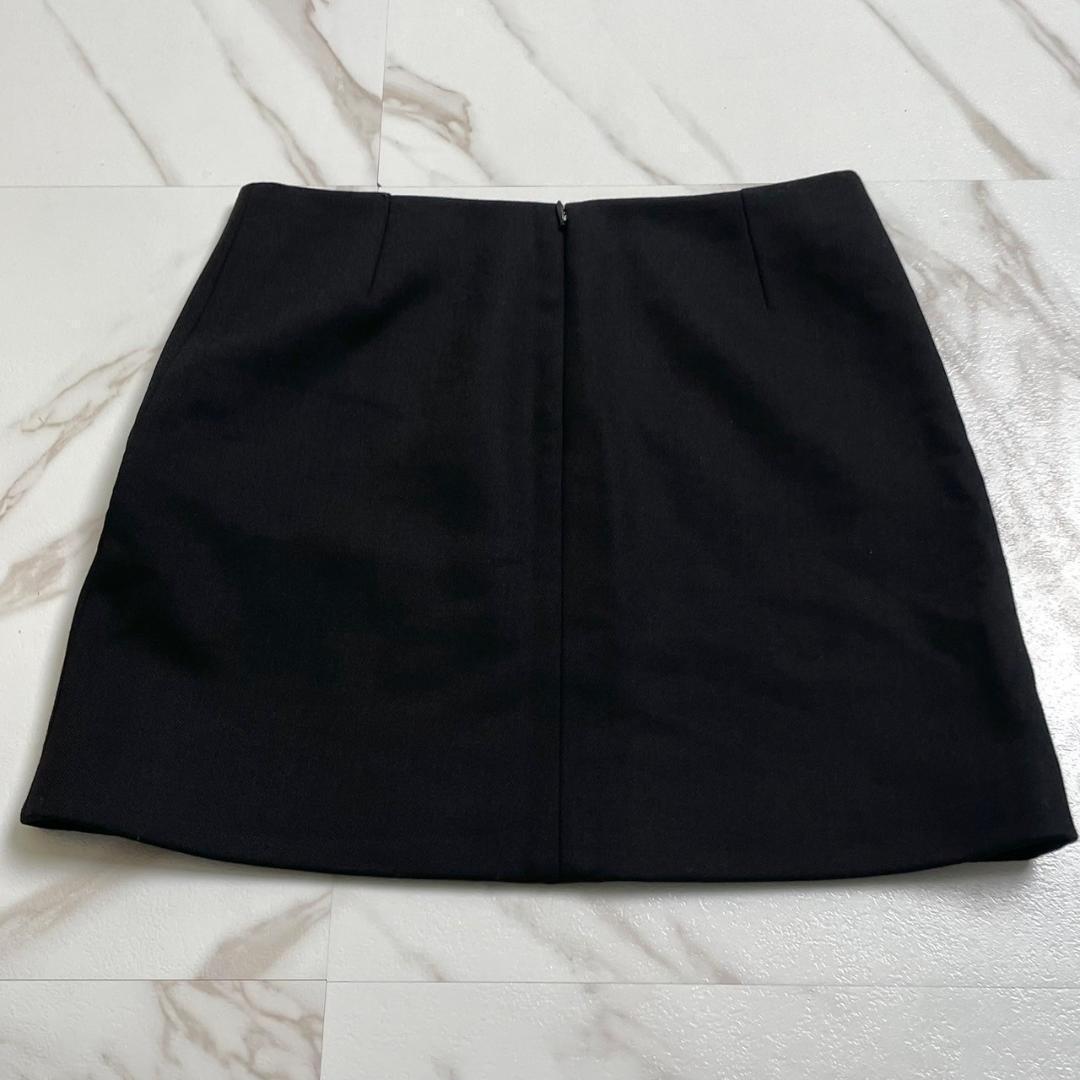 極美品　ドルチェ&ガッパーナ　ダブルジップ　レオパード　ミニスカート　ブラック