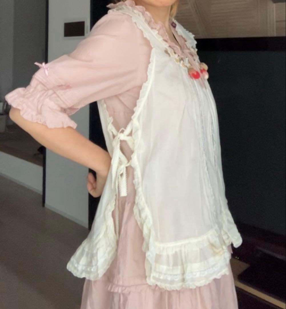 ピンクハウスダブリエ　野ばらとチェリー刺繍　pinkhouse