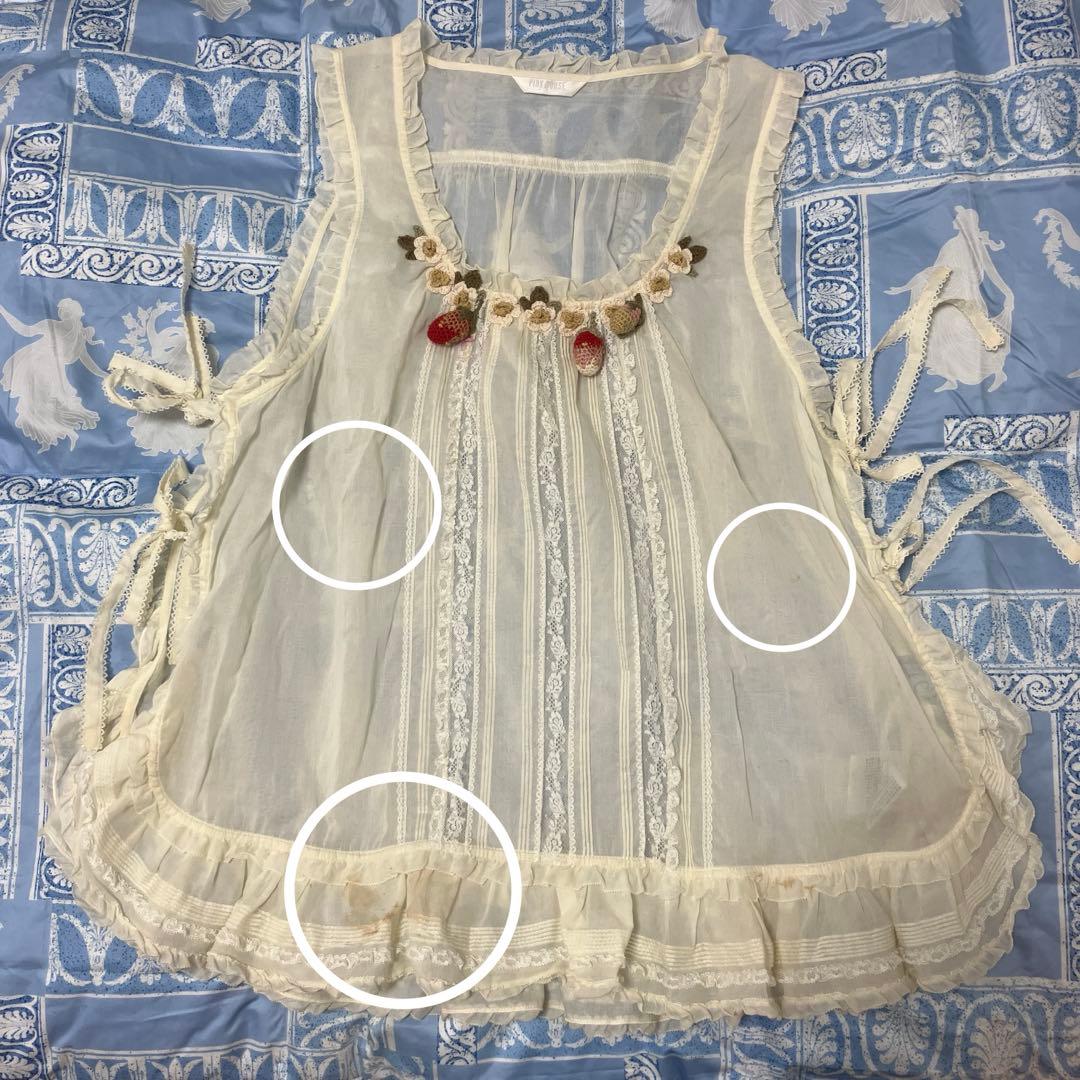 ピンクハウスダブリエ　野ばらとチェリー刺繍　pinkhouse