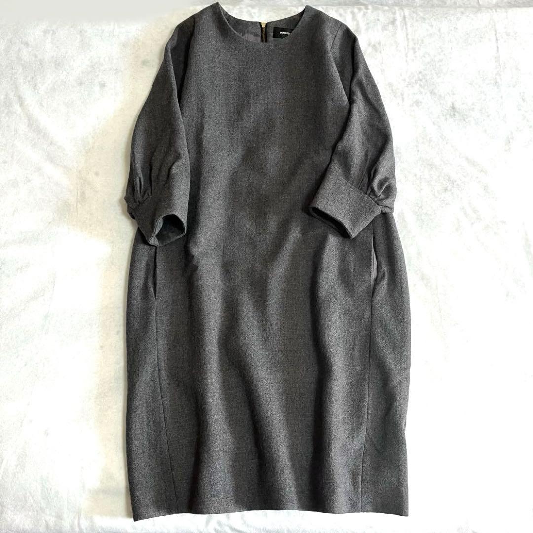 極美品❤️ドゥーズィエムクラス コクーンワンピース 七分袖 グレー 入学式卒業式