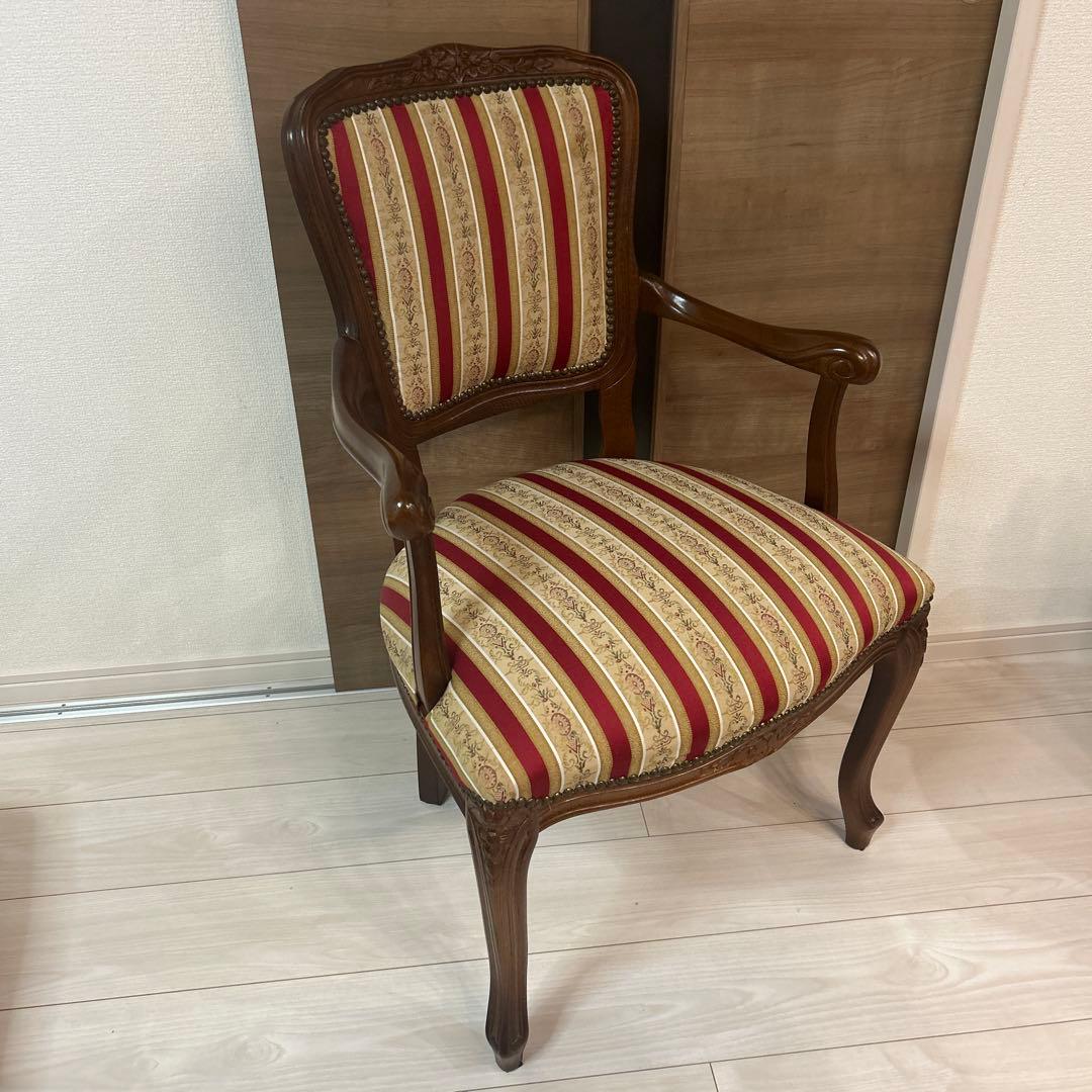 【美品】イタリア製　アームチェア　ダイニングチェア