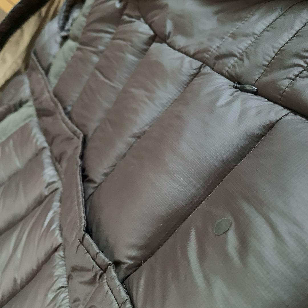 Sノースフェイスレディースブラウン茶色ロングダウンジャケットパーカNORTHFA