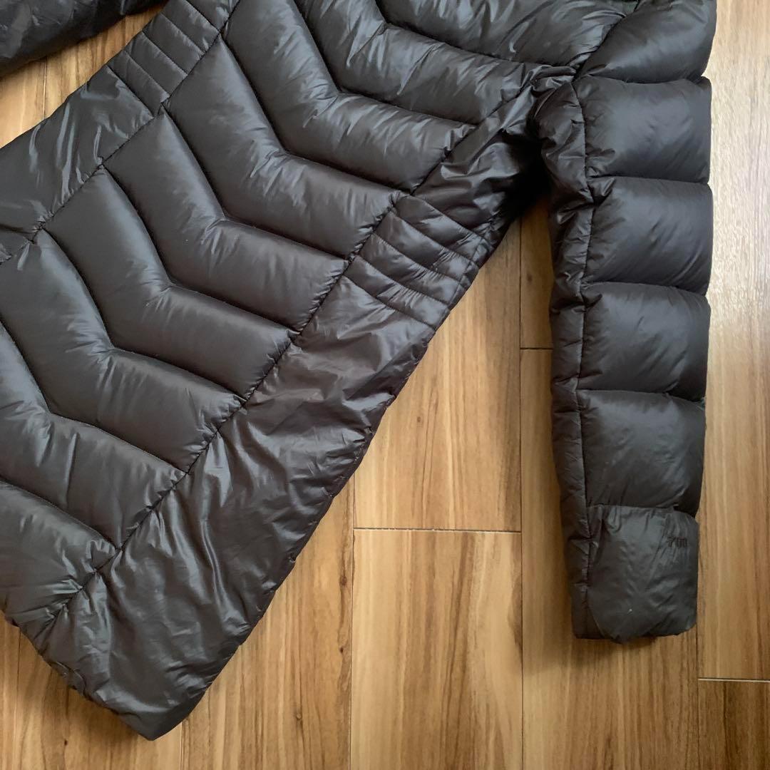 Sノースフェイスレディースブラウン茶色ロングダウンジャケットパーカNORTHFA