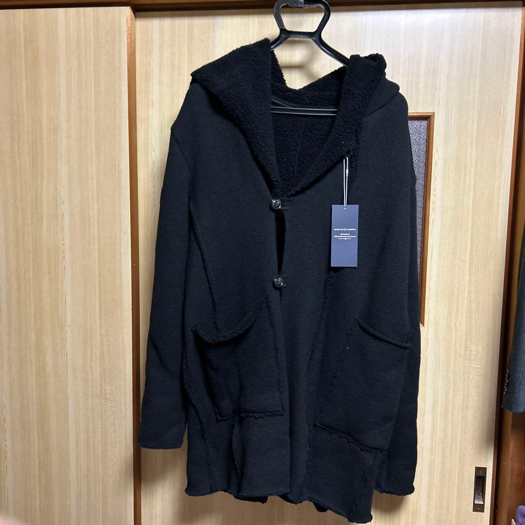 すずき　のりひこ　フード付きロングコート ブラック