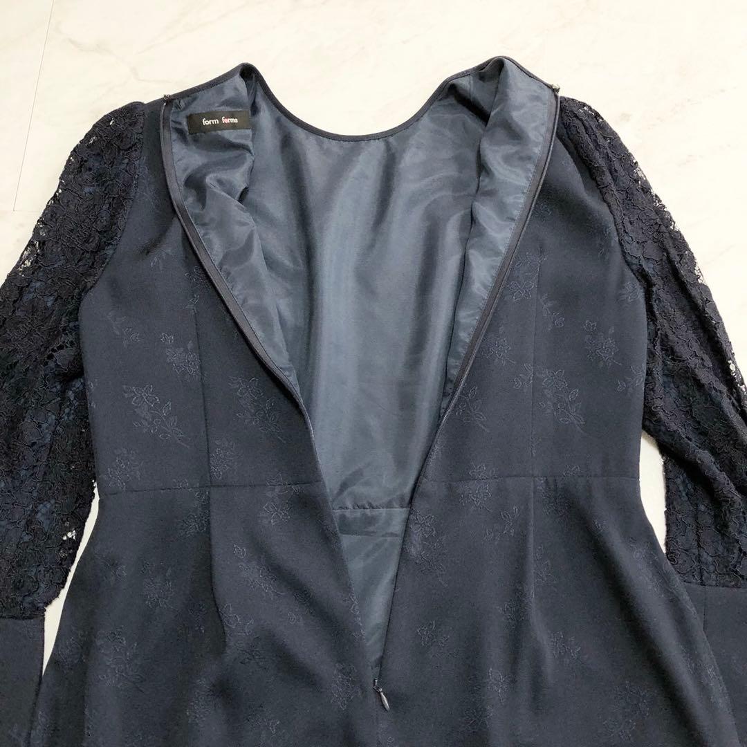 未使用級❤️form forma マザーズドレス　レース　ジャガード　ネイビー