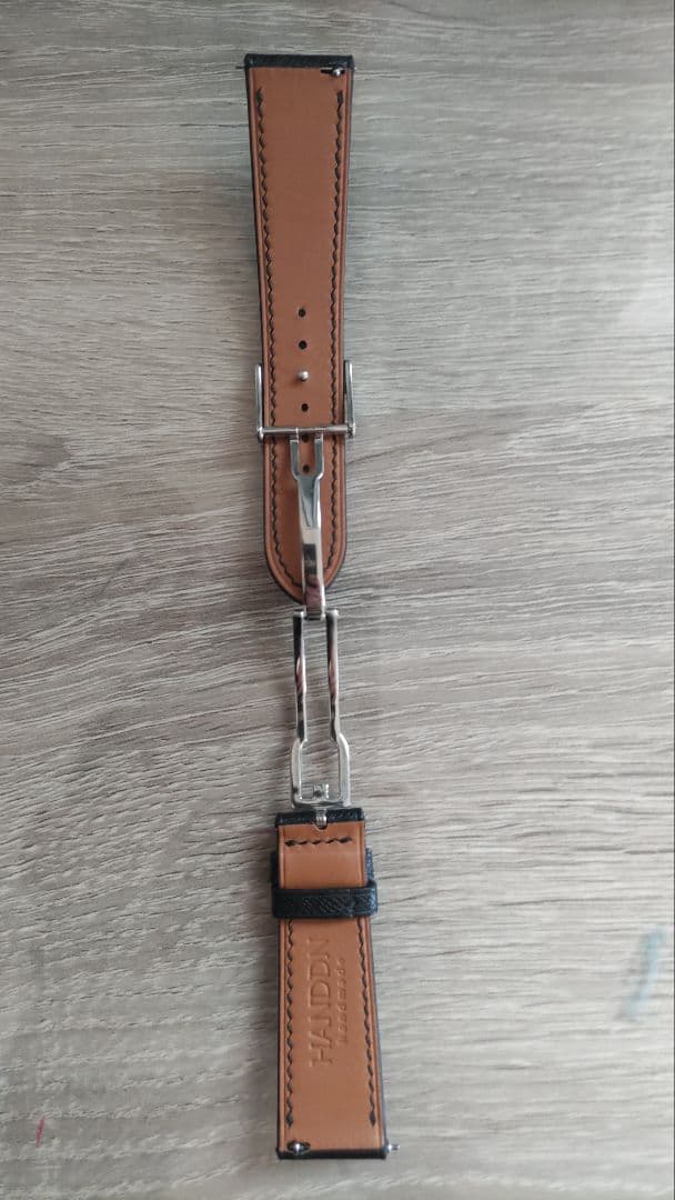 HANDDN オーダーメイド サフィアーノ レザー 時計ベルト 黒
