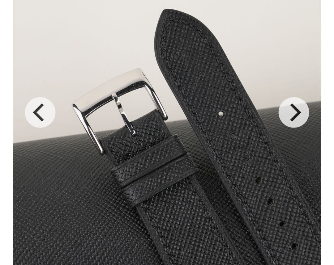 HANDDN オーダーメイド サフィアーノ レザー 時計ベルト 黒