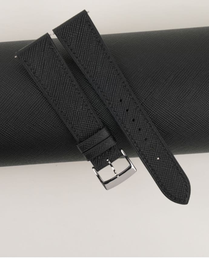 HANDDN オーダーメイド サフィアーノ レザー 時計ベルト 黒