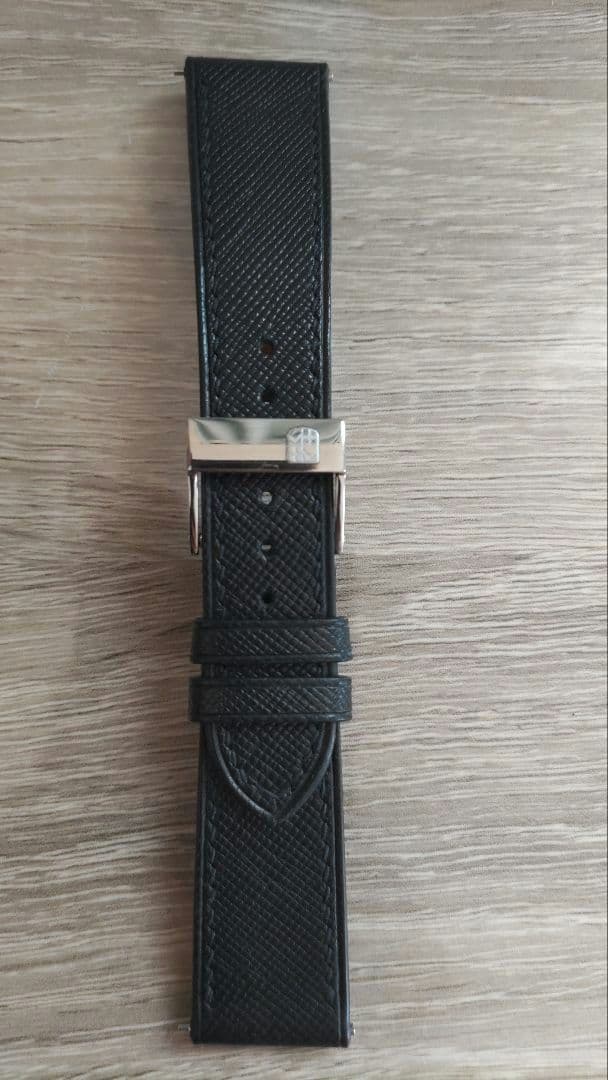 HANDDN オーダーメイド サフィアーノ レザー 時計ベルト 黒