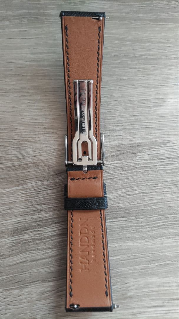 HANDDN オーダーメイド サフィアーノ レザー 時計ベルト 黒