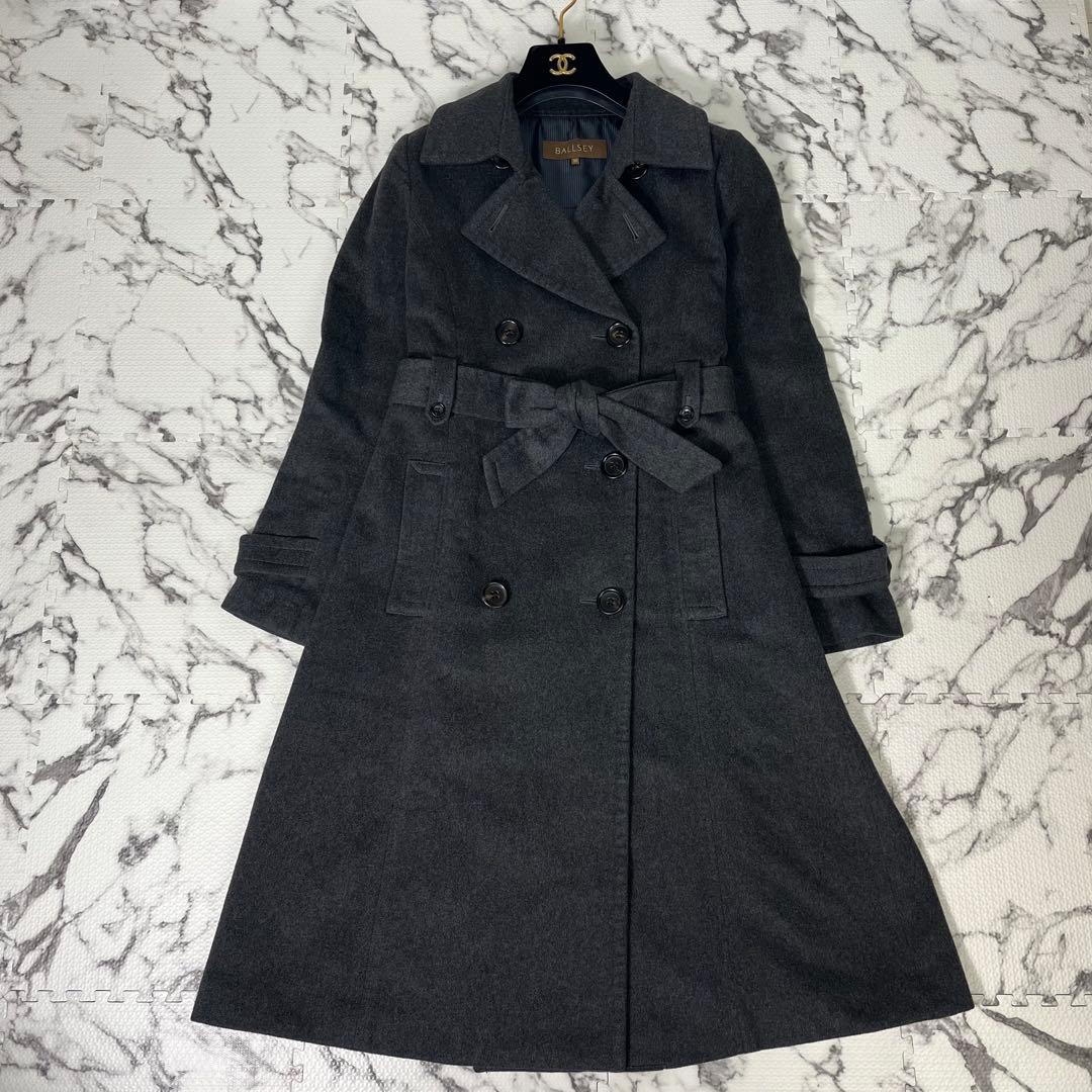 トゥモローランド トレンチコート　カシミヤ100% ベルト　ロング丈　グレー