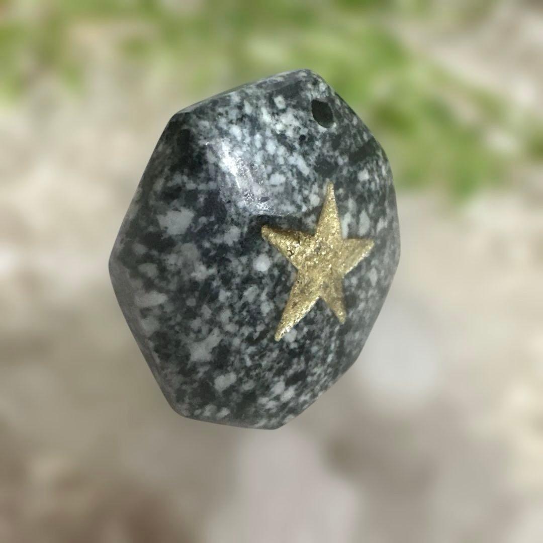 【ゆゆん】遠野龍神石　八卦　縁起の良い八角カット　星型五芒星彫刻入
