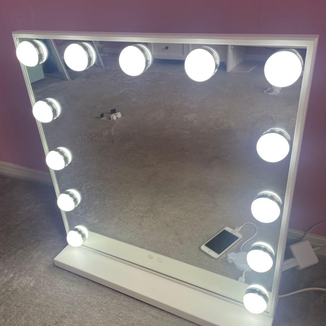 フランフラン　エルドラド ハリウッドミラー 女優ミラー　ホワイト 卓上