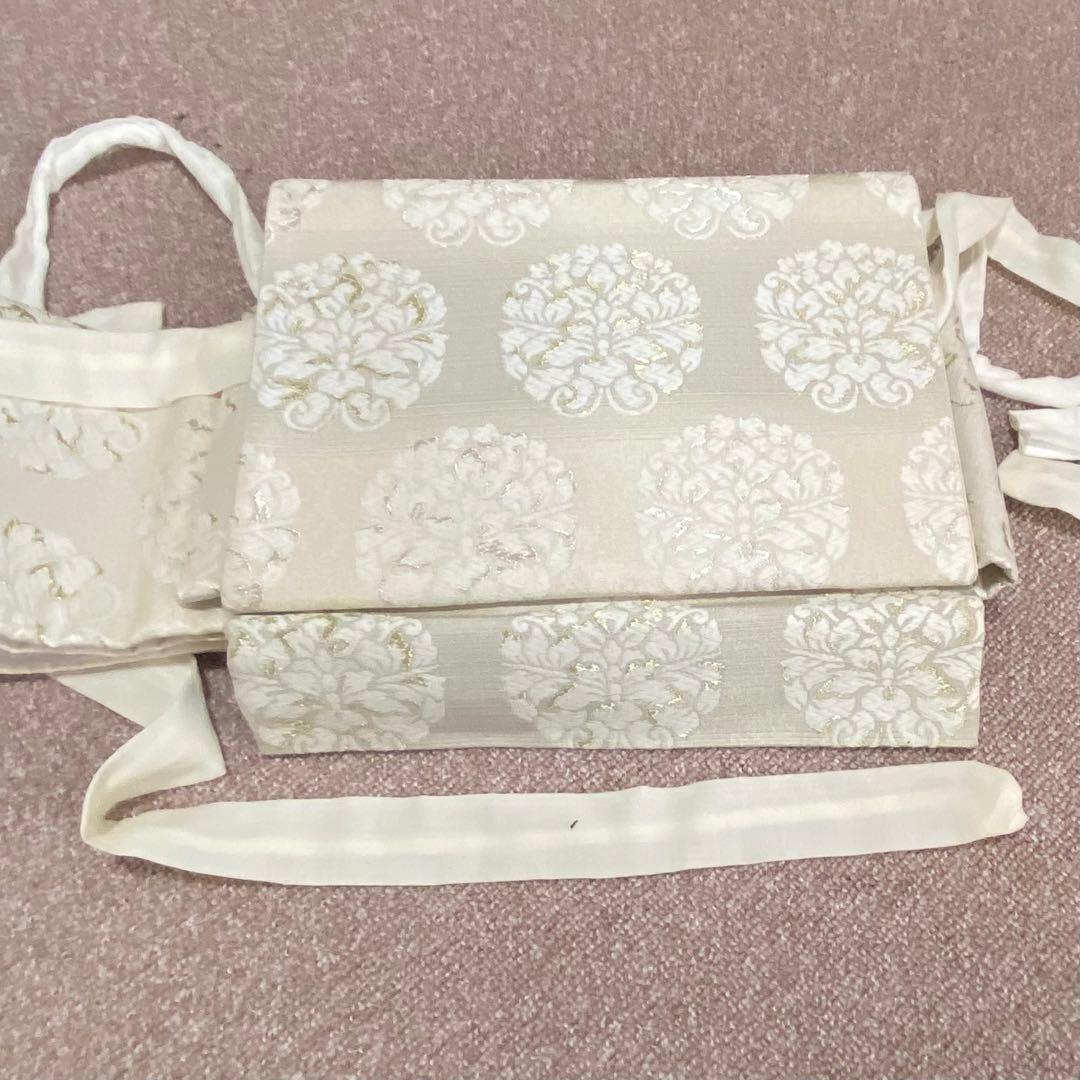 作り帯　名古屋帯　白