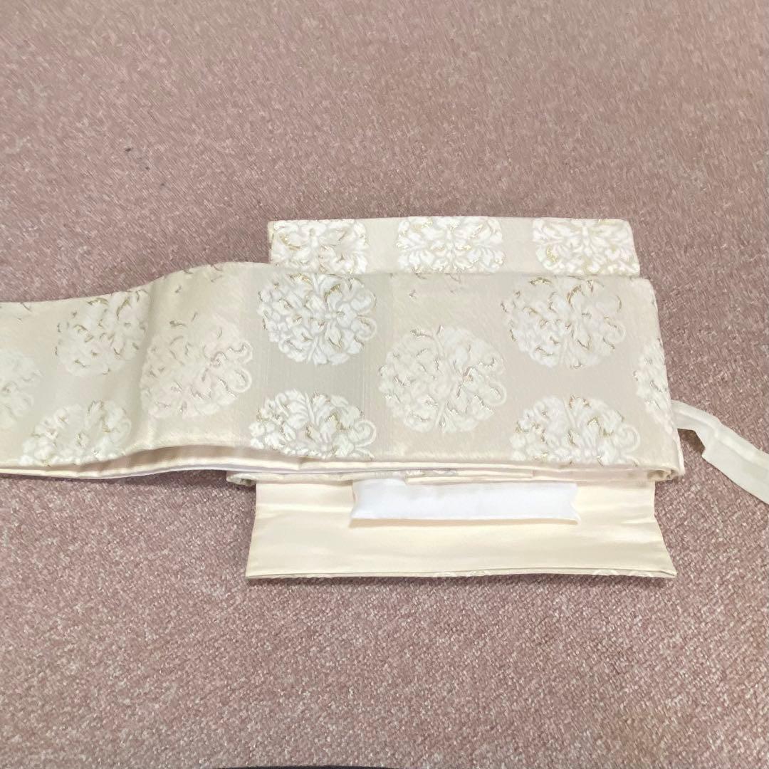 作り帯　名古屋帯　白