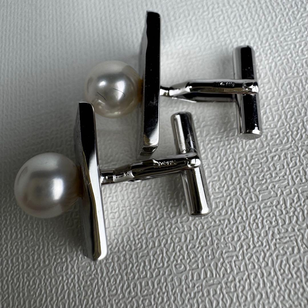K14WG パール　カフス　タイピン　セット　パール8.0mm