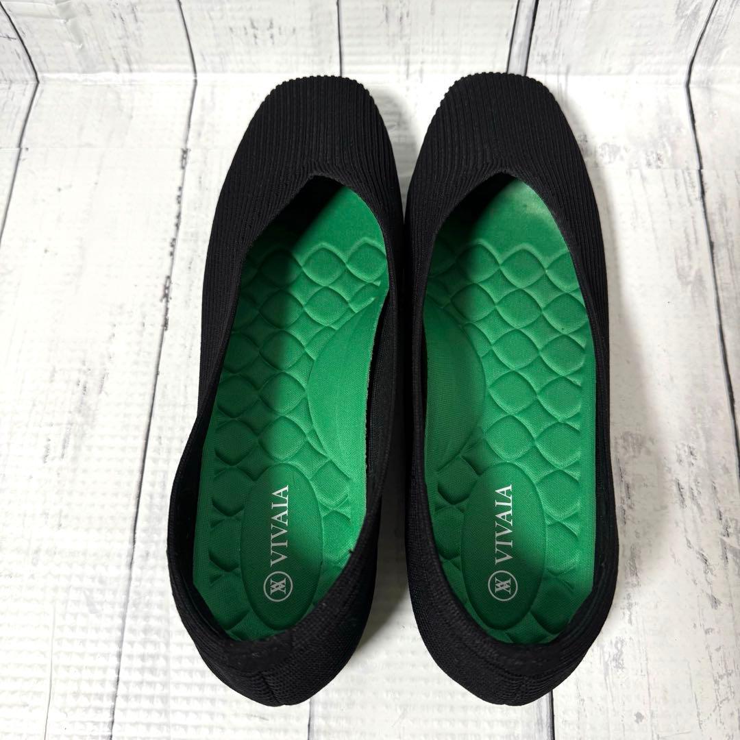 【yuu88】美品VIVAIA ビバイア スクエアトゥ 超軽量 フラット