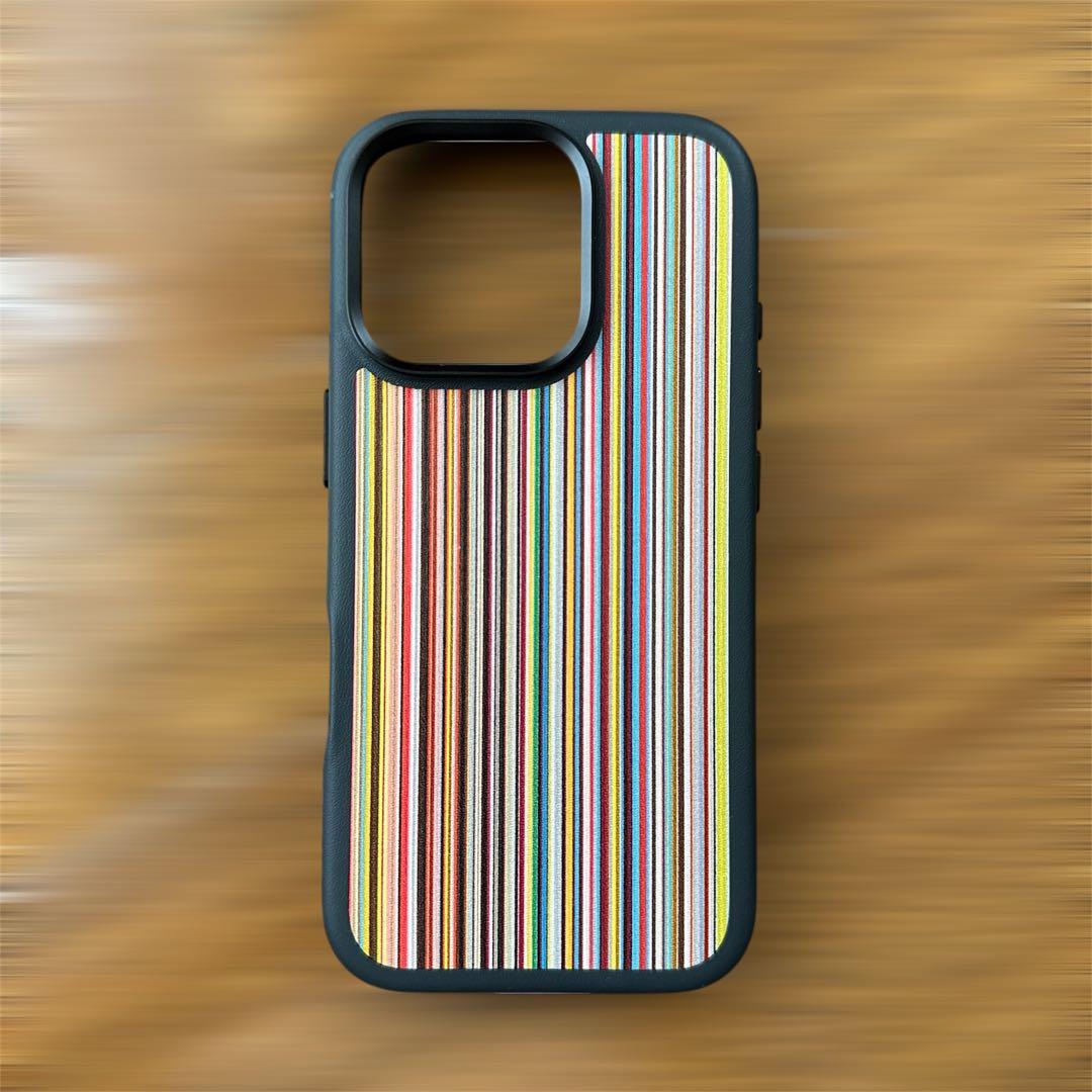 ポールスミス iPhoneケース iPhone 16 Pro ストライプ 虹色