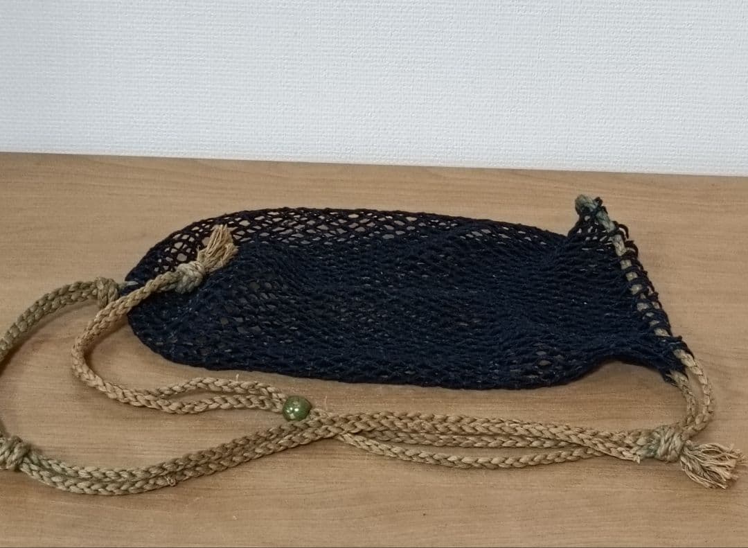 古い 弁当箱 竹編み 銅金具 　箸 網袋 木箱付