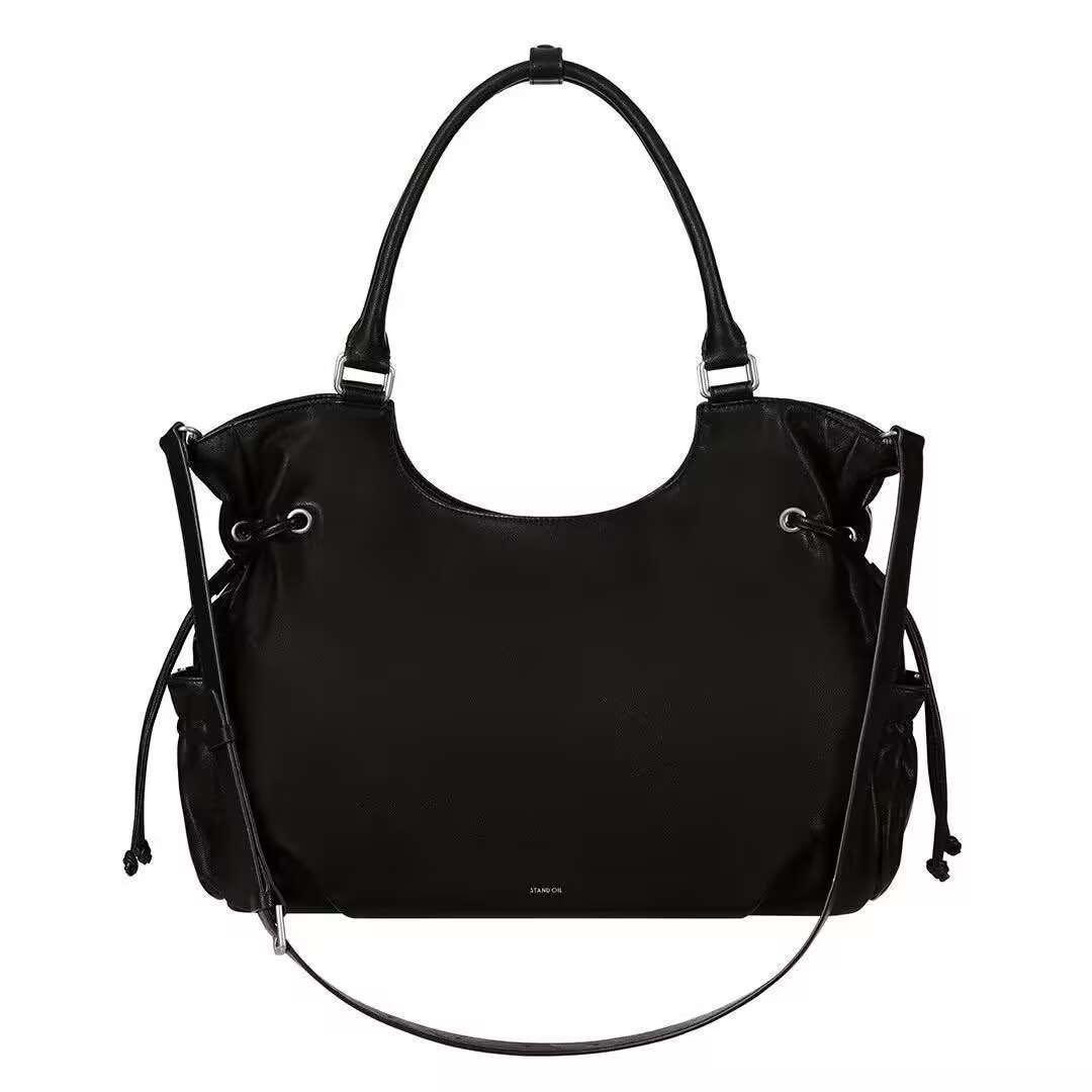 STAND OIL 黒 ナイロン ショルダーバッグ ドローストリング