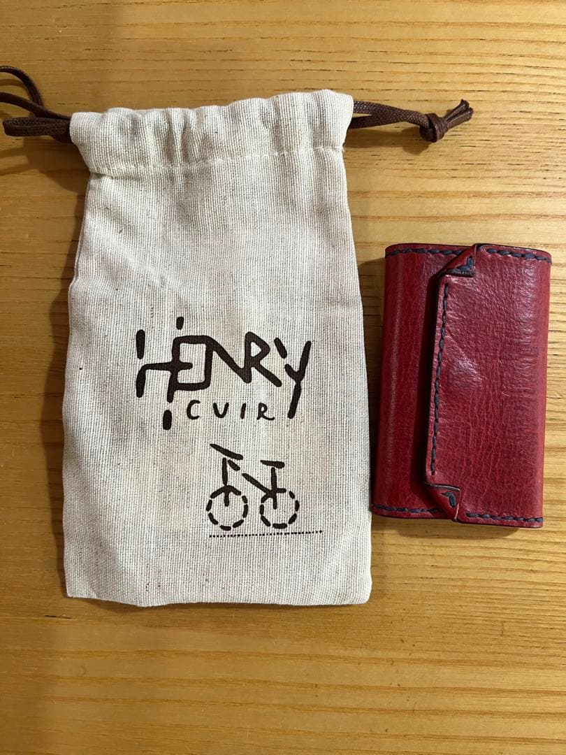 HENRY CUIR レザーキーケース 赤　アンリークイール
