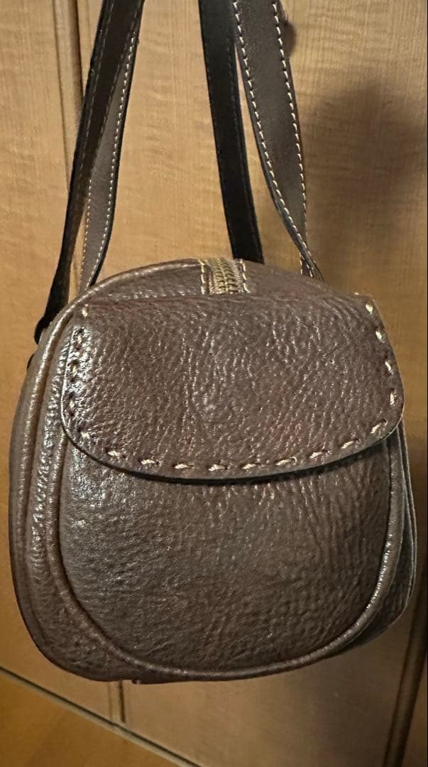 【美品】【定価半額】土屋鞄 本革 ミニボストン ドラム型ショルダーバッグ