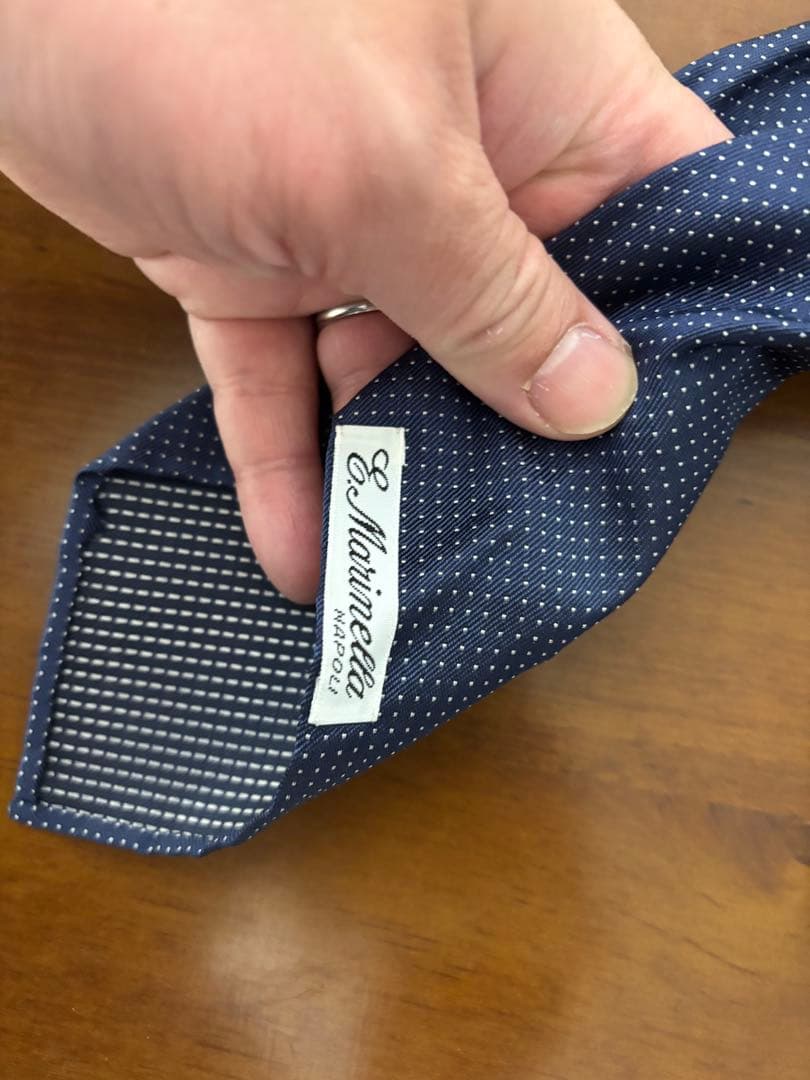 マリネッラネクタイ／ネイビー／ピンドット／アンティーケ／箱付き