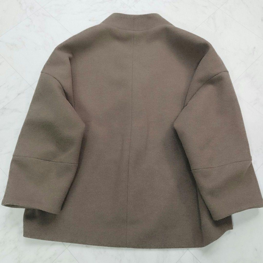 シップス　ウール混　ジップアップブルゾン　ブラウン 洗える