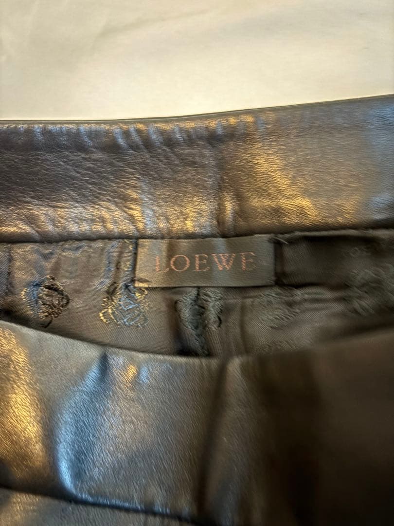 LOEWE レザー ブラックパンツ 38
