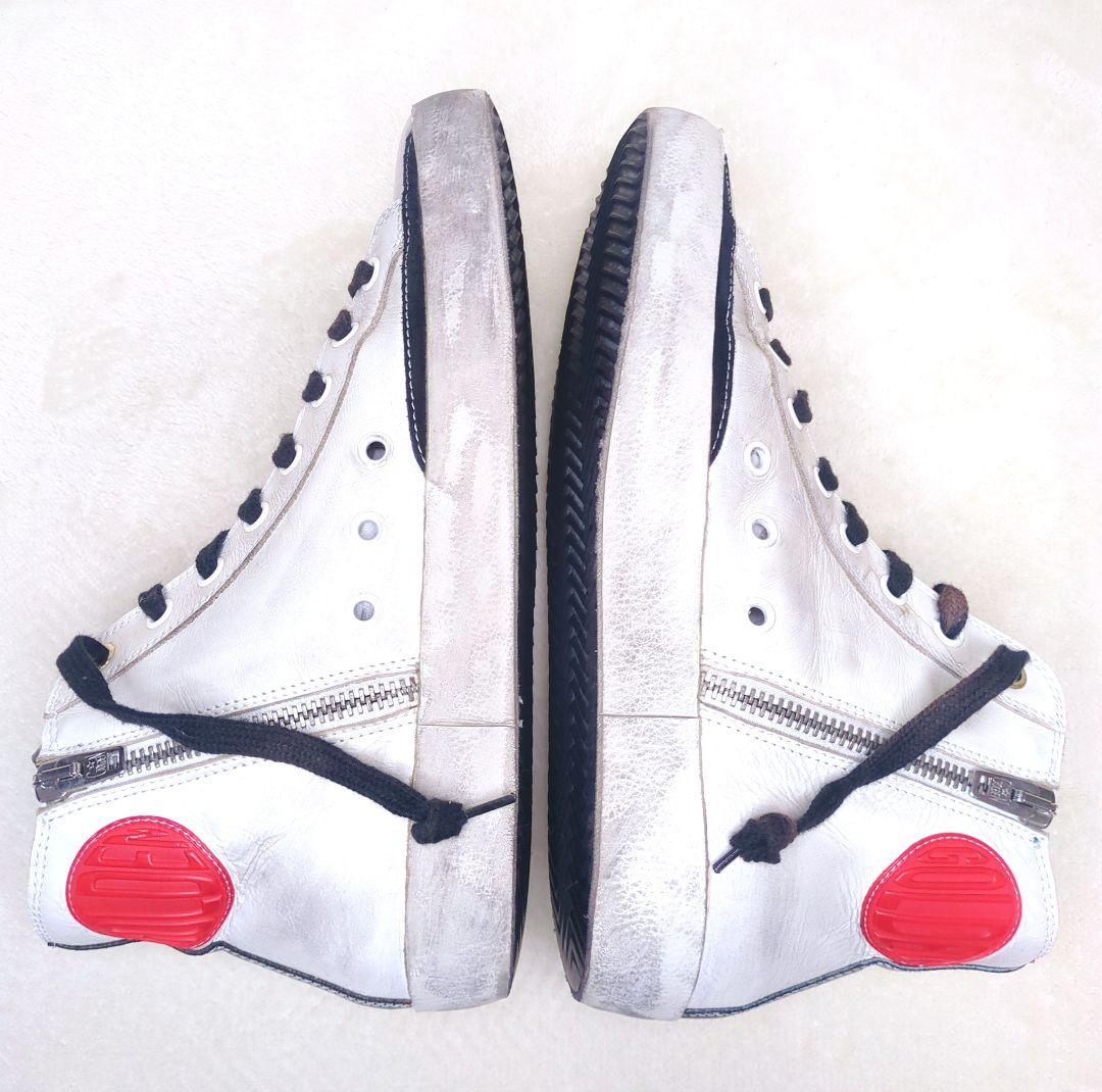 ゴールデングース【良品】FRANCY ハイカットスニーカー　白 × 黒　37