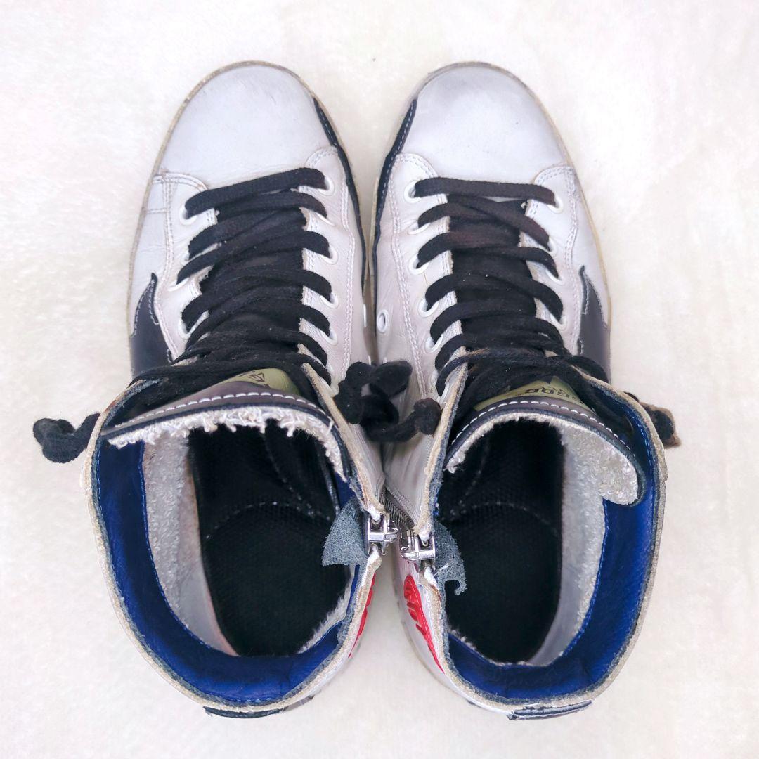 ゴールデングース【良品】FRANCY ハイカットスニーカー　白 × 黒　37