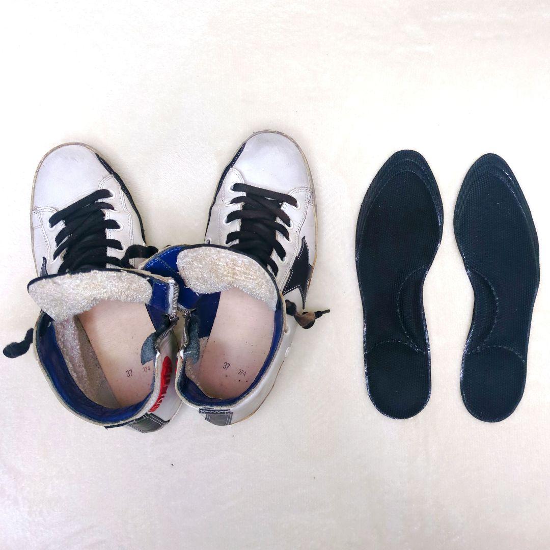 ゴールデングース【良品】FRANCY ハイカットスニーカー　白 × 黒　37