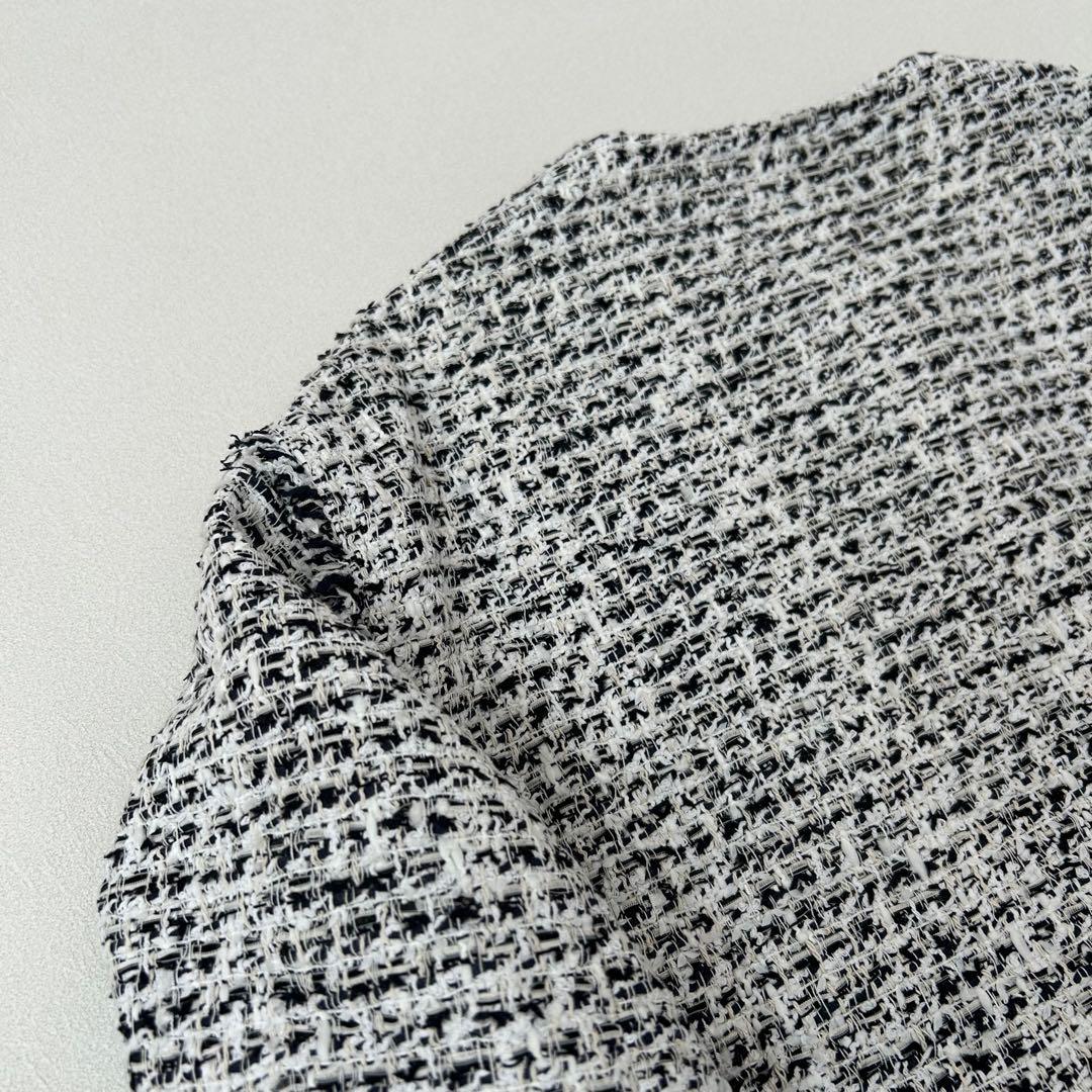 【美品】2025SS theory luxeツイードノーカラージャケット 38