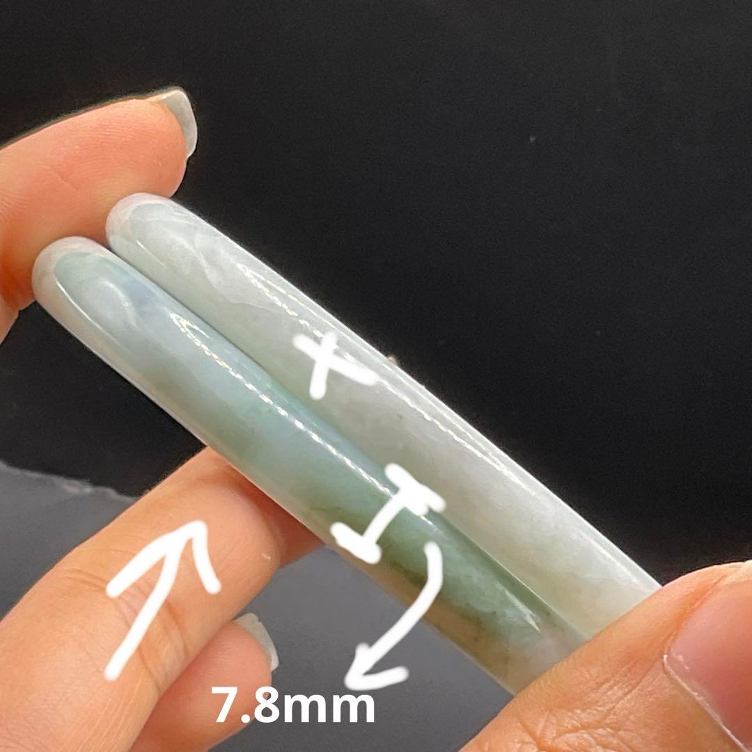 ミャンマー産 天然本翡翠 A貨 翡翠バングル 59.7 mm ミントグリーン色
