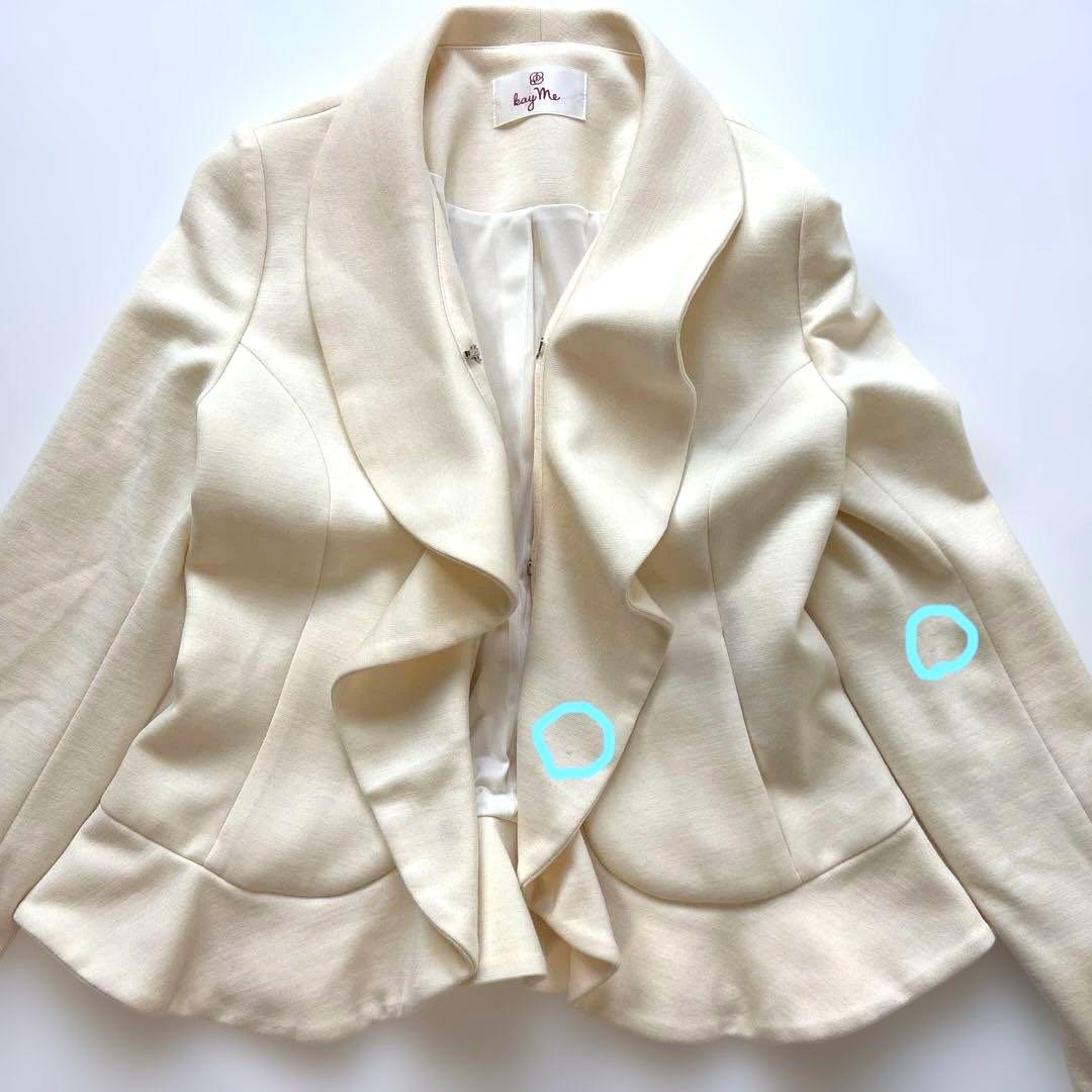 kay me ケイミー ピュアホワイト ラッフルジャケット 7号✨洗えます