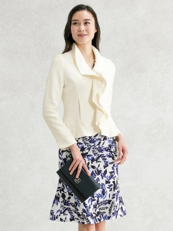 kay me ケイミー ピュアホワイト ラッフルジャケット 7号✨洗えます