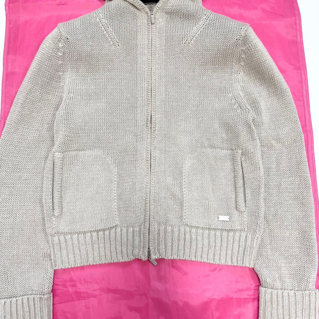 【美品✨】フォクシー リネンニットパーカー カーディガン フーディ　40