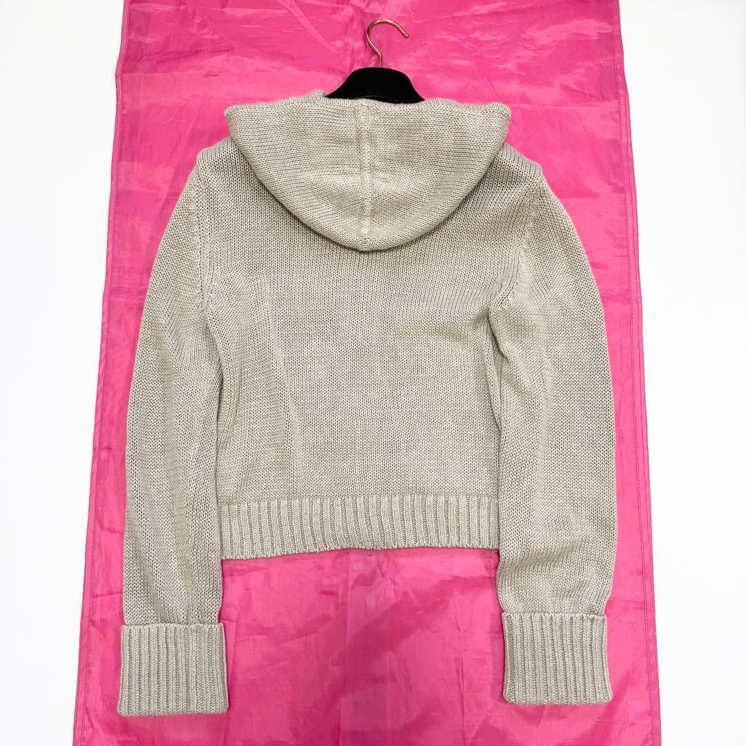 【美品✨】フォクシー リネンニットパーカー カーディガン フーディ　40