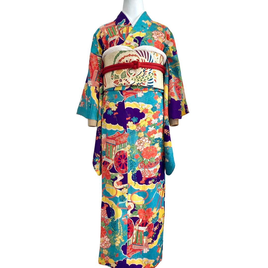 アンティーク　女の子　大人　子供着物　ジュニア　着物　袴にも　NO3