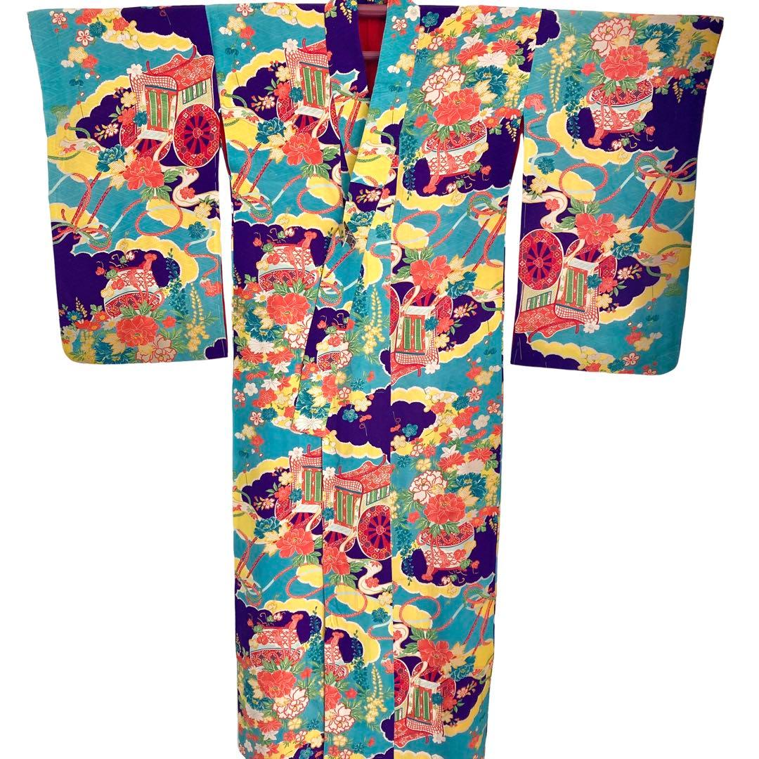 アンティーク　女の子　大人　子供着物　ジュニア　着物　袴にも　NO3