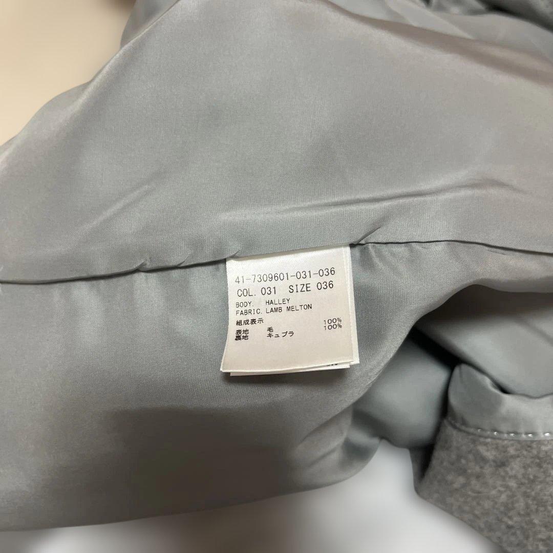 theory luxe フード付きグレーコート ウール100% 美品