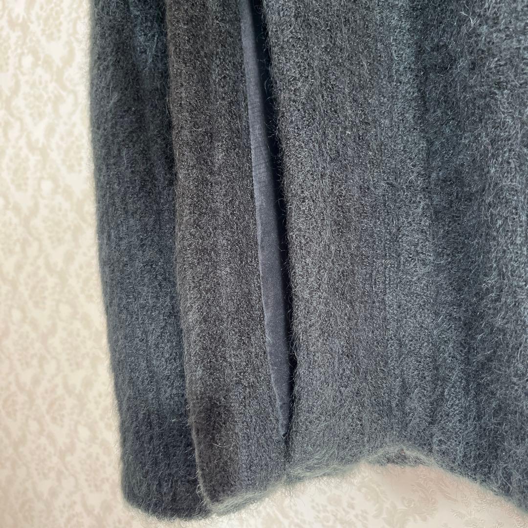 【アキア 】GRES イタリア製生地 モヘアウール　ファー付ロングコート