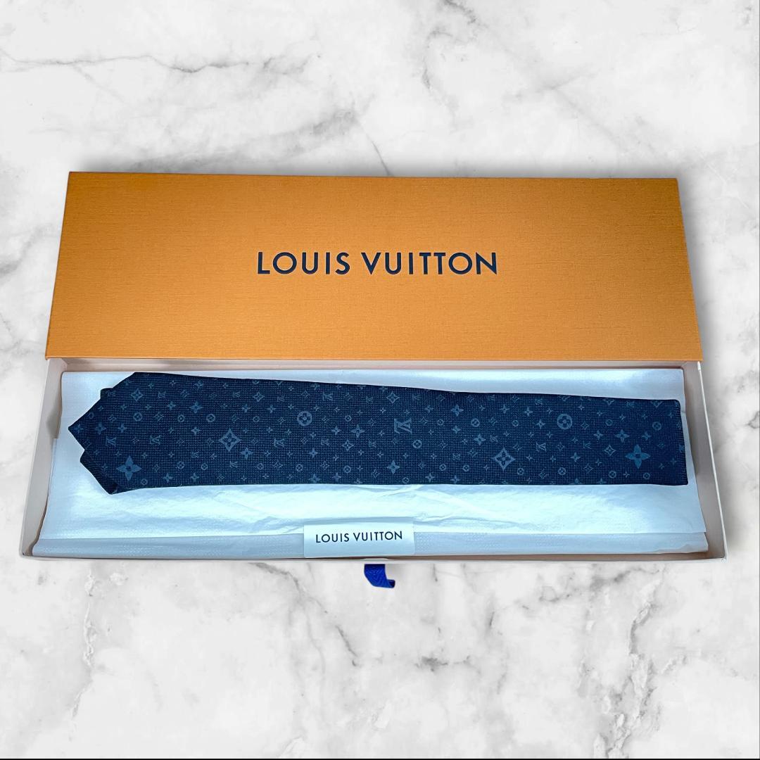 ルイヴィトン モノグラム ネクタイ ブラック 箱付き イタリア製